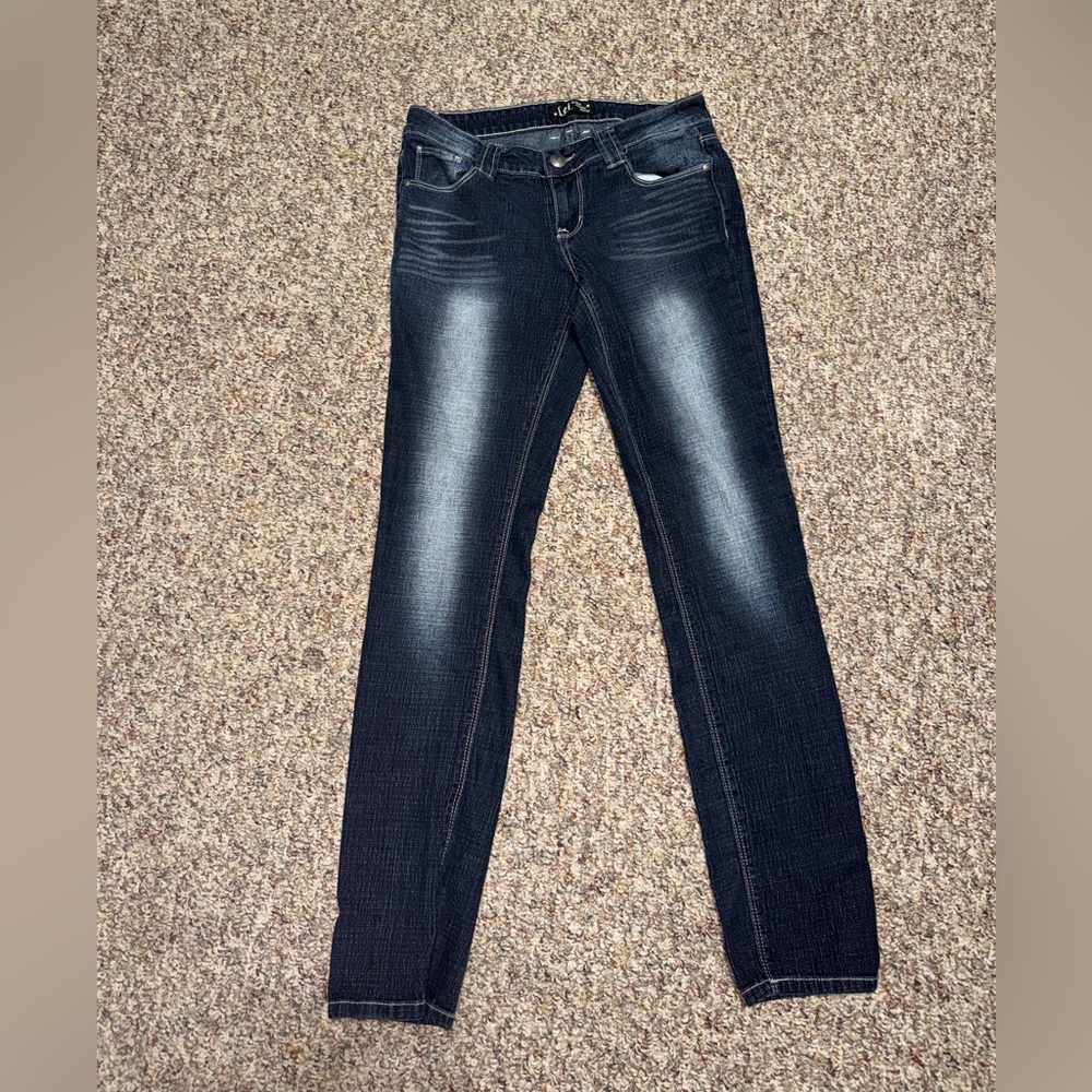 LEI Dark Blue Skinny Jeans‎ for Women size 9 women, juniors jeans